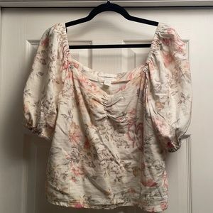Floral Peasant Top